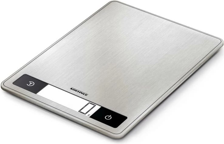 Peshore kuzhine, Soehnle Page Profi 200, kapacitet 15 kg, saktësi 1 g, ekran LCD me ndriçim, çelik inoks, argjendtë
