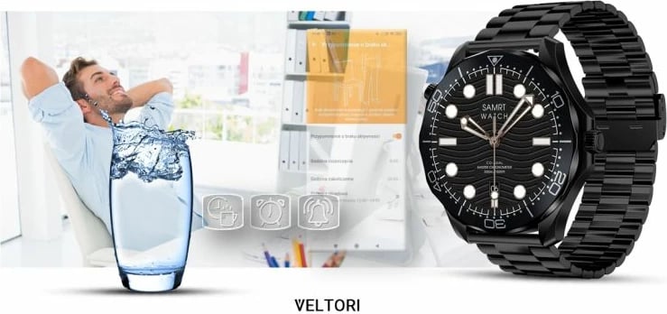 Smartwatch VELTORI unisex, e zezë