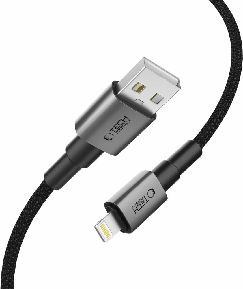 Kabllo Tech-Protect UltraBoost DNA USB-A / Lightning, 200 cm, Gri