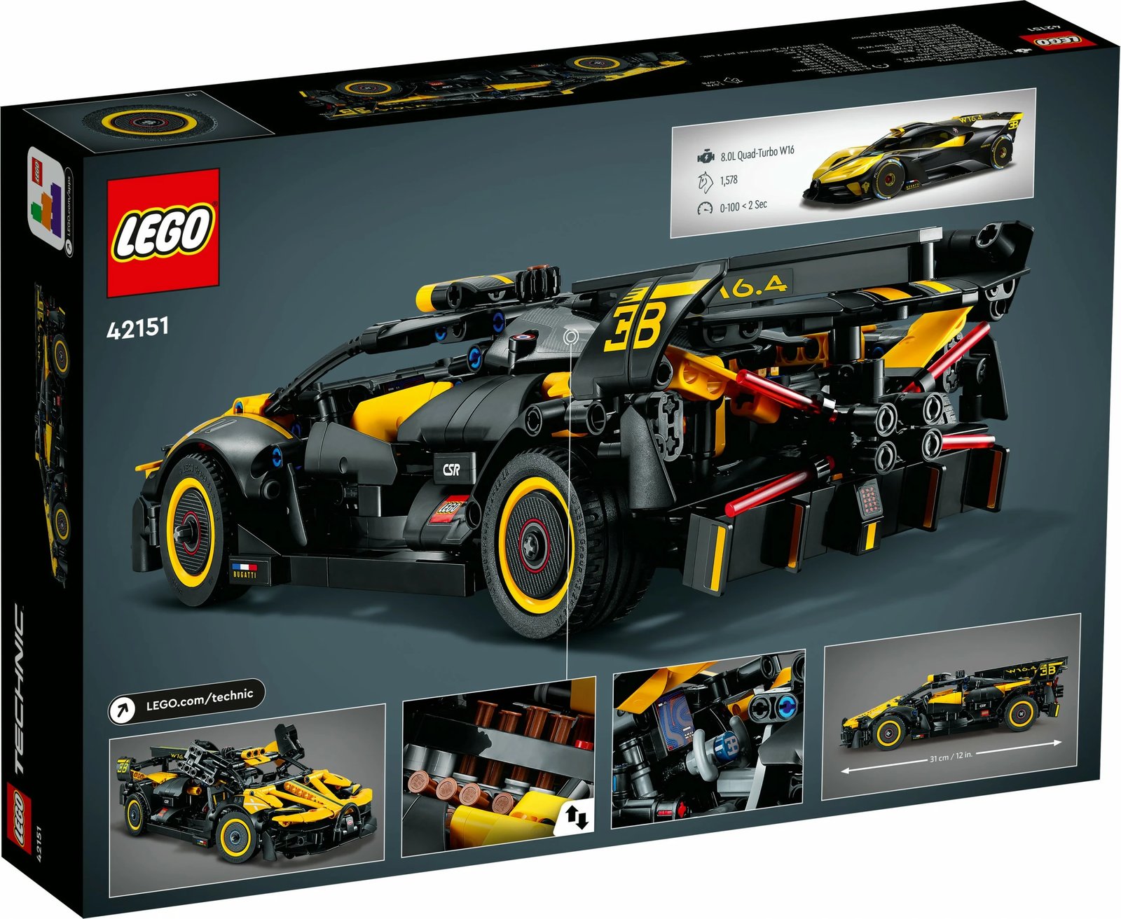 Set ndërtimi LEGO Technic Bugatti Bolide, 905 pjesë, plastikë, shumëngjyrësh Set ndërtimi LEGO Technic Bugatti Bolide, 905 pjesë, plastikë, shumëngjyrësh