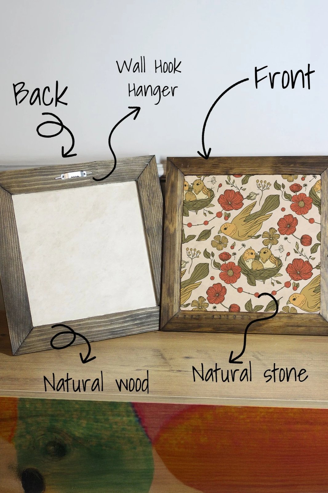 Pikturë dekorative me kornizë, Wallity, Ersytastablo25 - 16, shumëngjyrëshe, 15.5x15.5cm