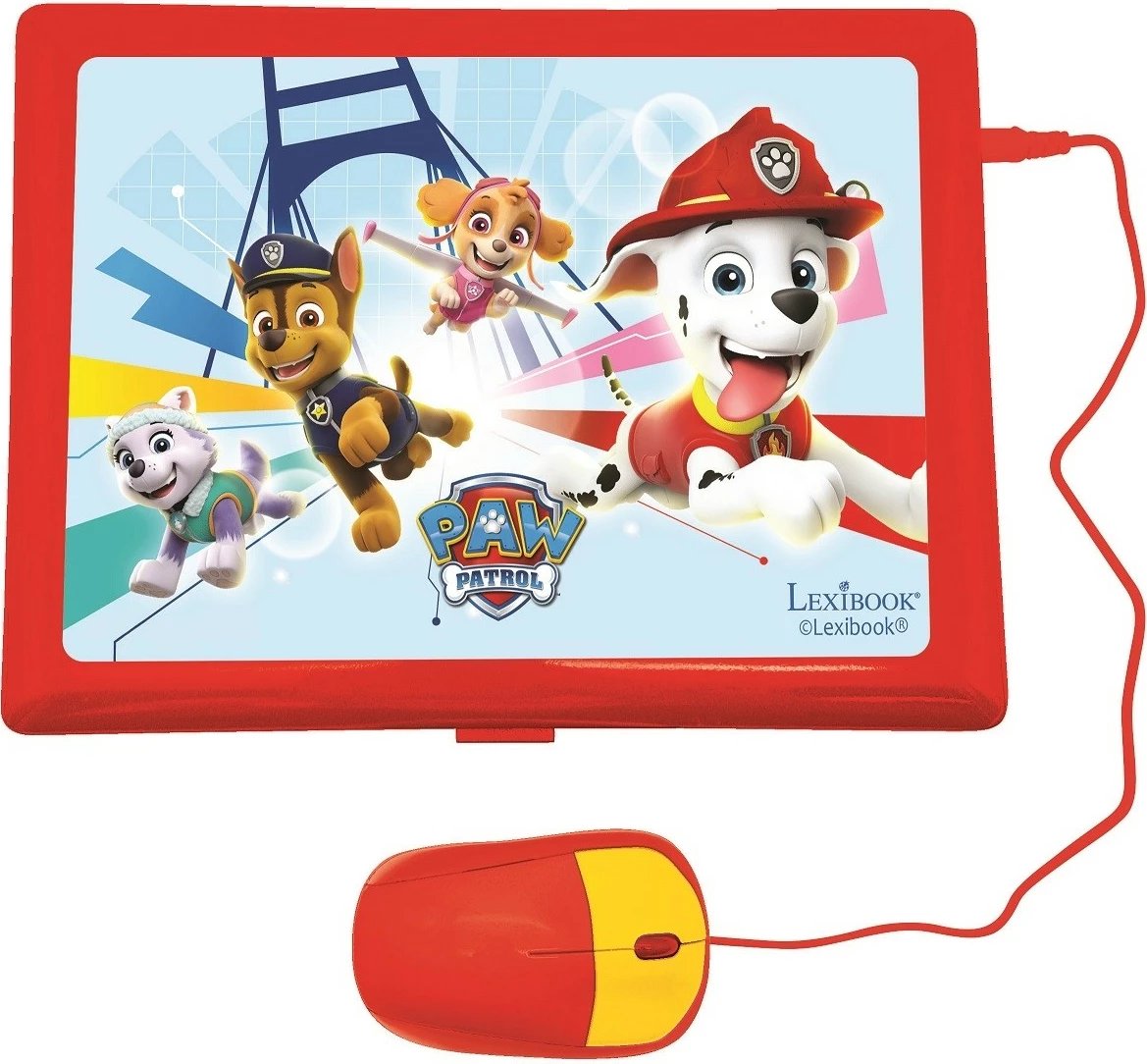 Laptop edukativ Lexibook Paw Patrol, 186 aktivitete, dy gjuhë, blu e kuqe