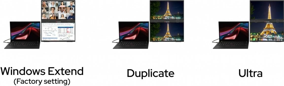 Monitor portabël me prekje dual, Verbatim, GMVE32403PLG, 2x 15.6" Full HD 60Hz IPS, altoparlantë të integruar, VESA 75, i zi