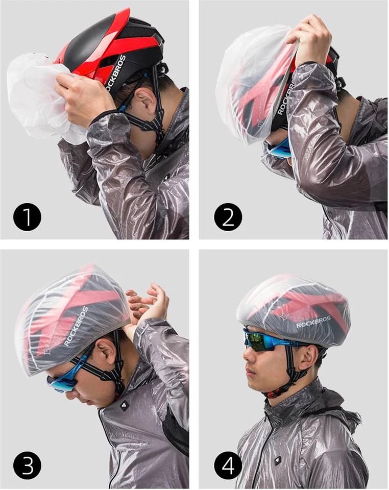 Mbulesë shiu për helmetë biçiklete Rockbros 20001W, e bardhë