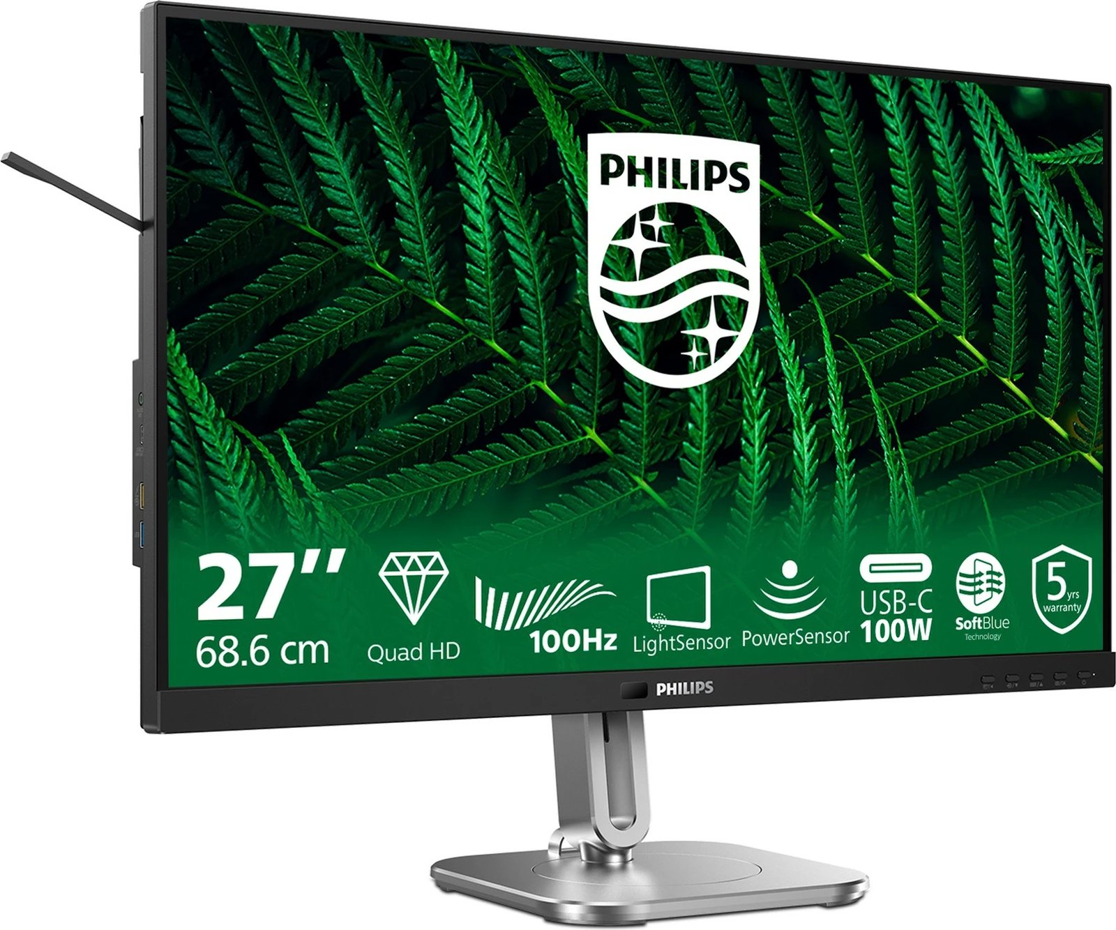 Monitor Philips 27B2G5601, 27 inç, Quad HD, 100Hz, USB-C, i zi