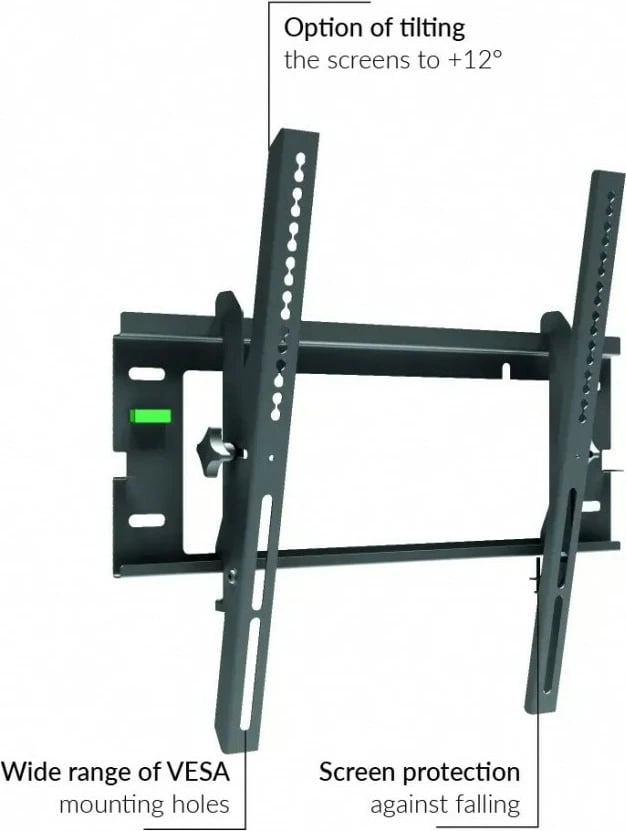 Mbajtëse muri për TV/monitor Edbak EWB150, 26-40", e zezë/argjendtë