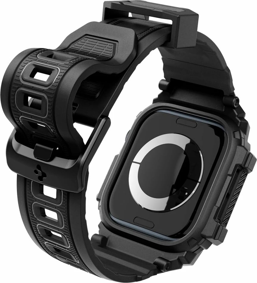 Mbështjellës me rrip Spigen Rugged Armor Pro për Apple Watch 10, 42mm, i zi