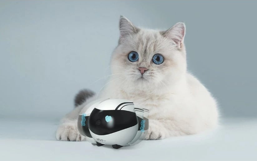 Robot për kafshë Enabot EBO Air, kamerë 1080p, ndjekje KI, LiDAR, kontroll me app, bardhë