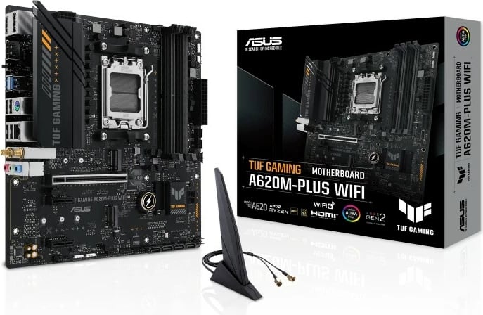 Pllakë amë Asus TUF GAMING A620M-PLUS WIFI, Socket AM5, micro ATX, DDR5, Wi-Fi