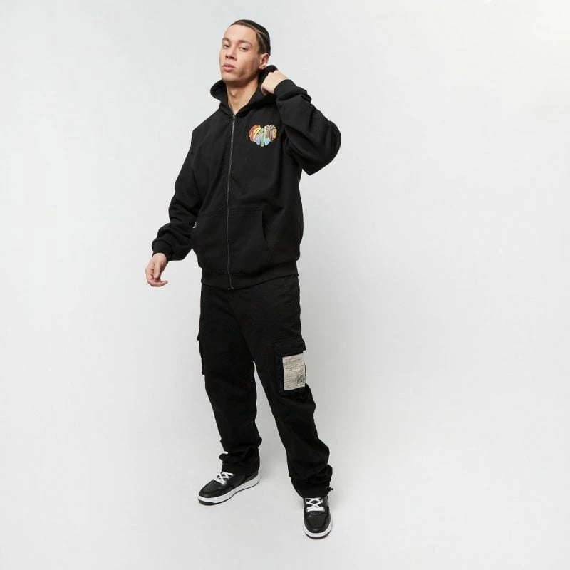 Duks me zip të plotë Karl Kani Woven Signature Kani Life OS për meshkuj dhe femra, ngjyrë e zezë Duks me zip të plotë Karl Kani Woven Signature Kani Life OS për meshkuj dhe femra, ngjyrë e zezë