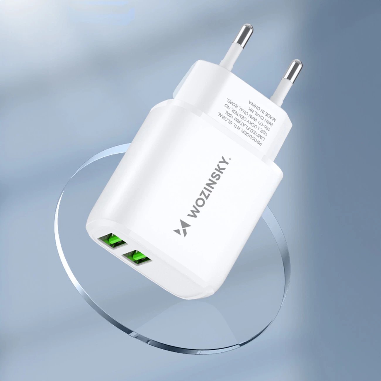 Karikues muri Wozinsky CUWCW, 2 x USB-A, 2.4A, i bardhë