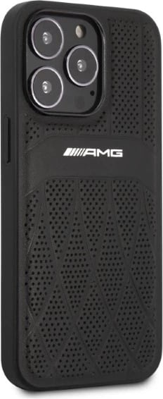 Mbështjellës Mercedes AMG AMHCP13LOSDBK për iPhone 13 Pro/13 6.1", lëkurë, zi