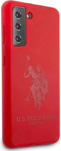 Mbështjellës U.S. Polo Assn. USHCS21SSLHRTRE për Samsung Galaxy S21, silikon, i kuq