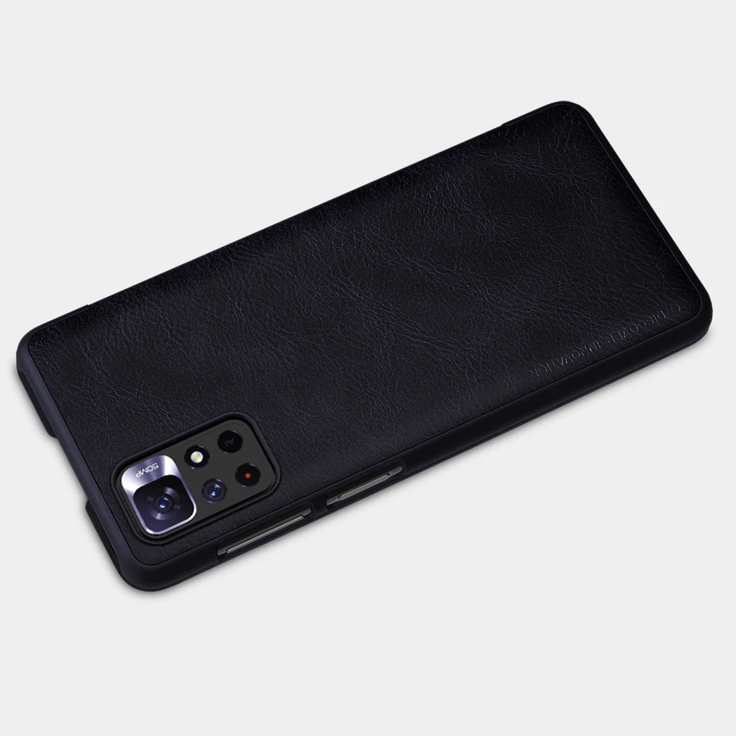 Mbështjellës Nillkin Qin Case për Xiaomi Redmi Note 11T 5G / 11S 5G / 11 5G (China) / Poco M4 Pro 5G, e zezë