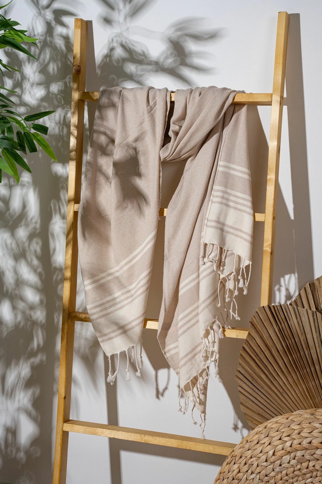 Peshqir plazhi Fouta, ngjyrë bezhë, New Diamond, Mijolnir