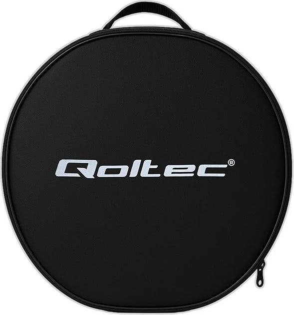 Karikues mobil EV, Qoltec 52574, Type 2, 3.5kW 230V, 1-fazë, rregullim 8A/10A/13A/16A, kabllo 4m, LCD, IP65 IK09, me çantë, e zezë e gjelbër