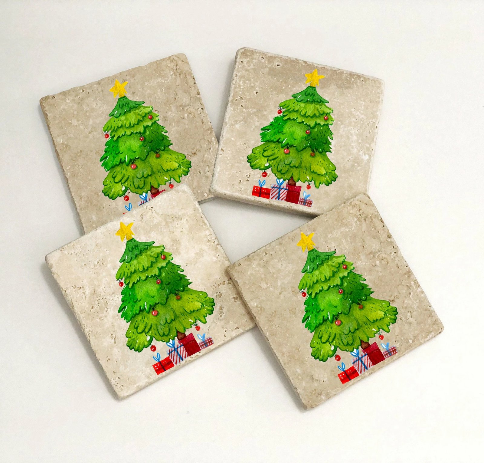 Set 4 copë mbrojtëse gote prej guri natyral, shumëngjyrëshe, Hermia, TBA85019