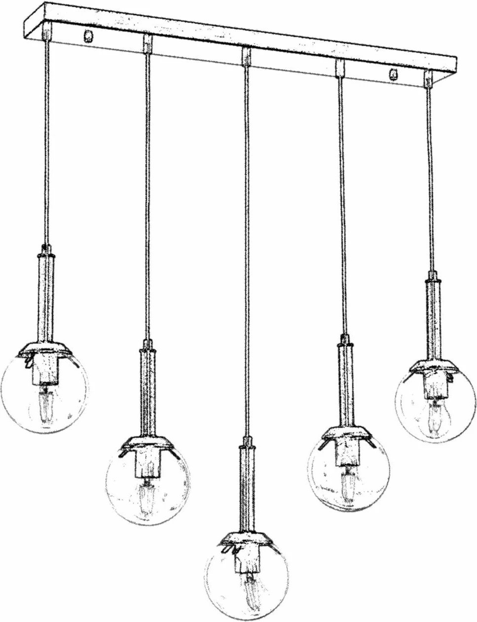 Kandil tavani Opviq, AV-1781-5EY, ngjyrë antike, 5 llamba