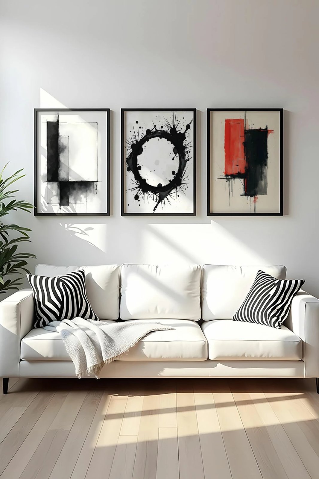 Pikturë dekorative me kornizë, MDF, 3 copë, Wallity, Huhu426, 50x70cm