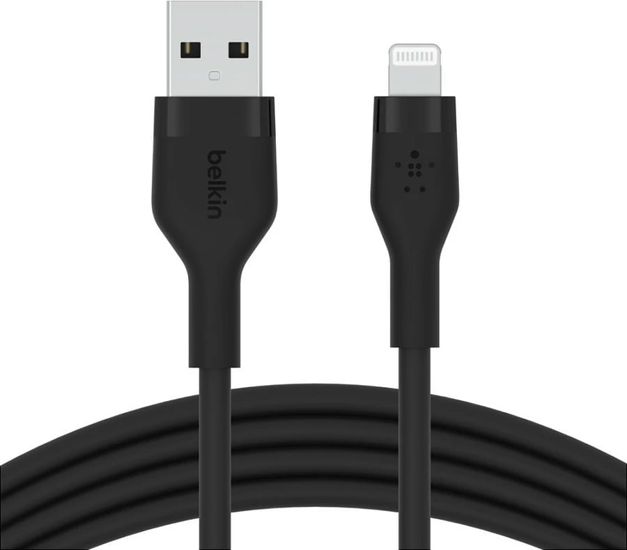 Kabllo Belkin CAA008BT1MBK, 1 m, USB A në USB C/Lightning, e zezë