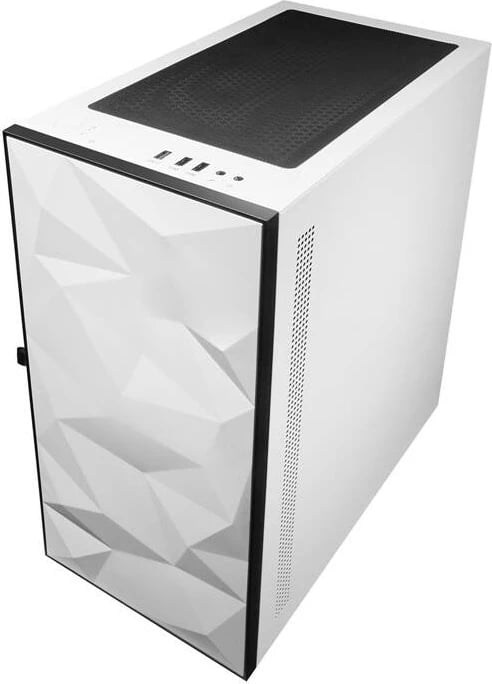 Kasë Darkflash DLM21, Mini Tower, xham i temperuar, pa ventilatorë, e bardhë