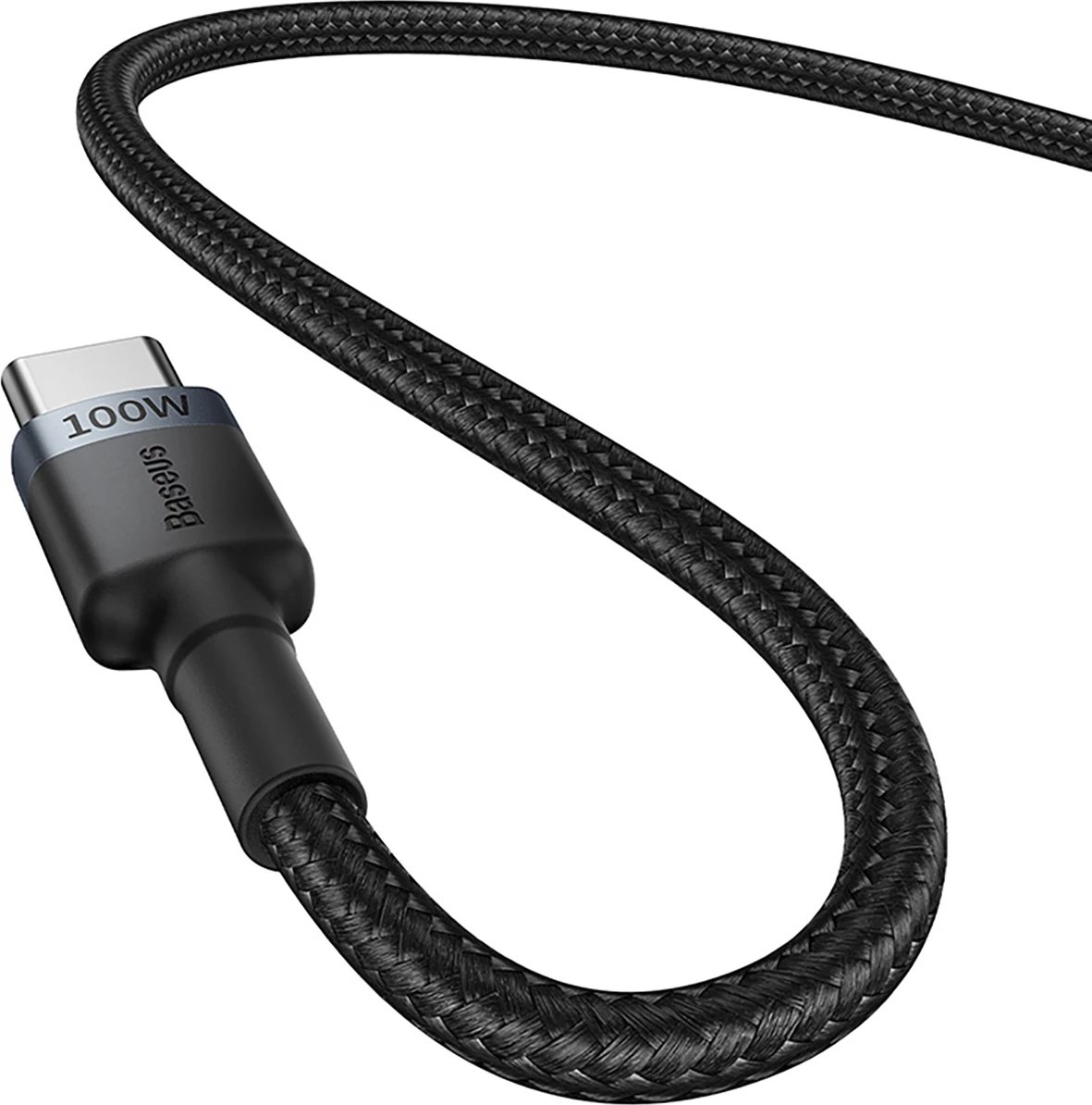 Kabllo USB-C Baseus Cafule, 2m, 100W, set prej 2 copë, zi-kuqe dhe zi-gri