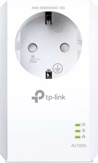 Adaptues Powerline, TP-Link TL-PA7017P, Gigabit 1 port, me prizë kaluese, e bardhë