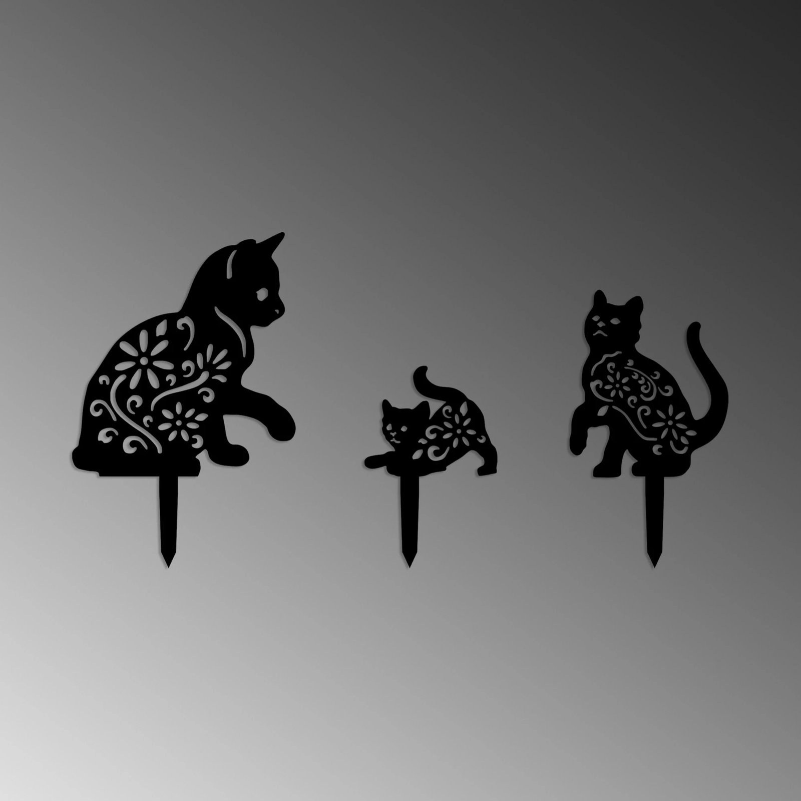 Objekt dekorativ për kopsht, Evila Originals, Fam 02, 3 copë, ngjyrë e zezë