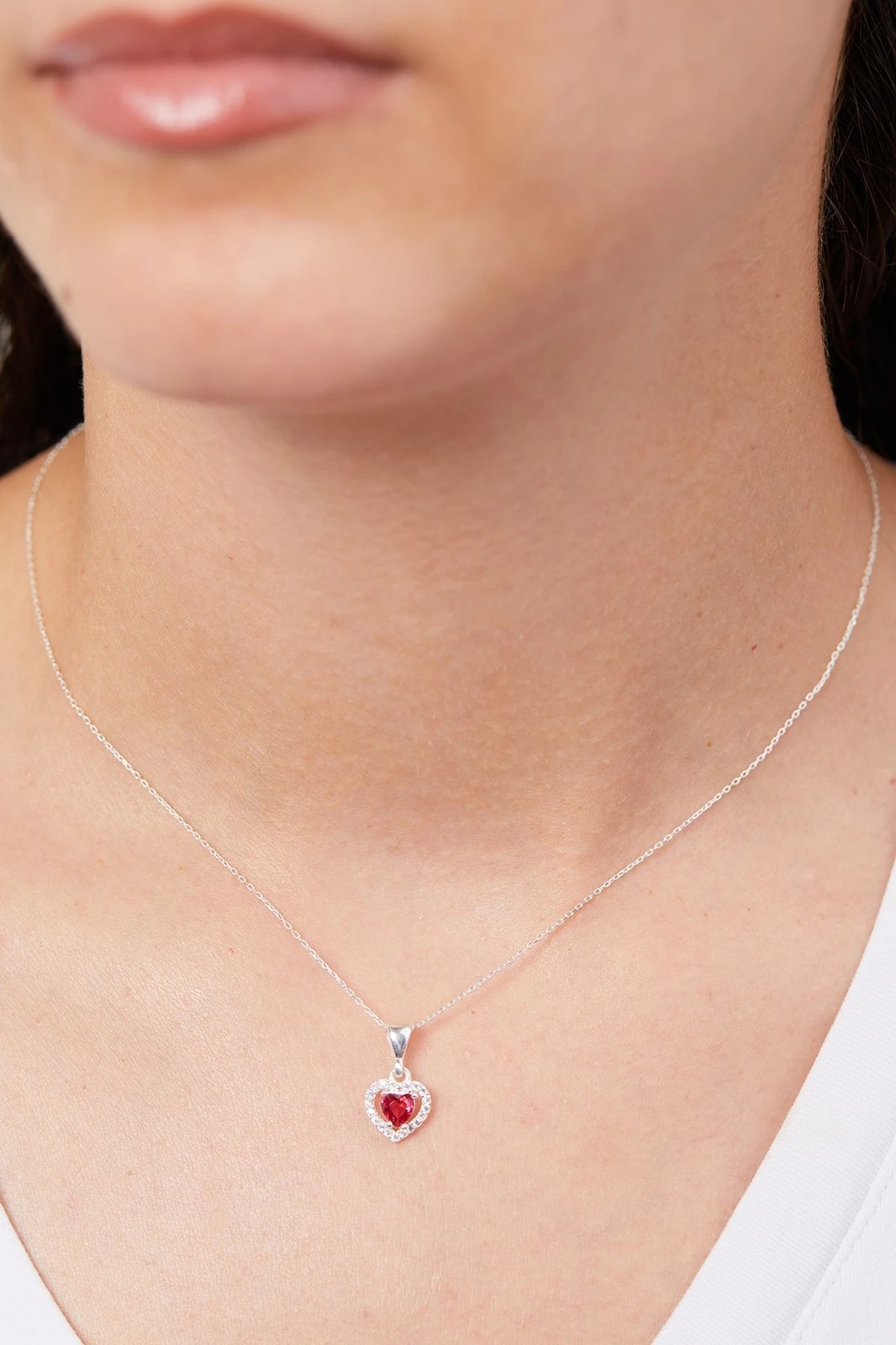 Qafore argjendi Elika Silver, e kuqe, ELKMD50555