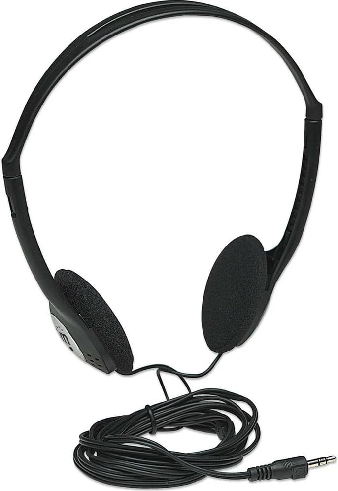 Kufje MANHATTAN Stereo 3.5mm, të zeza, me kabllo 2.2m