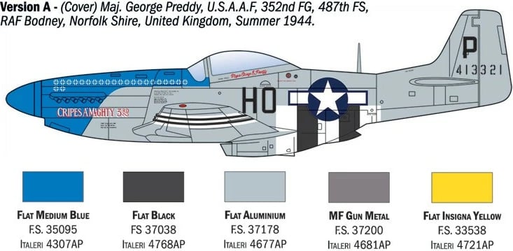 Model plastik aeroplani Italeri P-51D Mustang Aces 1:72 Model plastik aeroplani Italeri P-51D Mustang Aces 1:72
