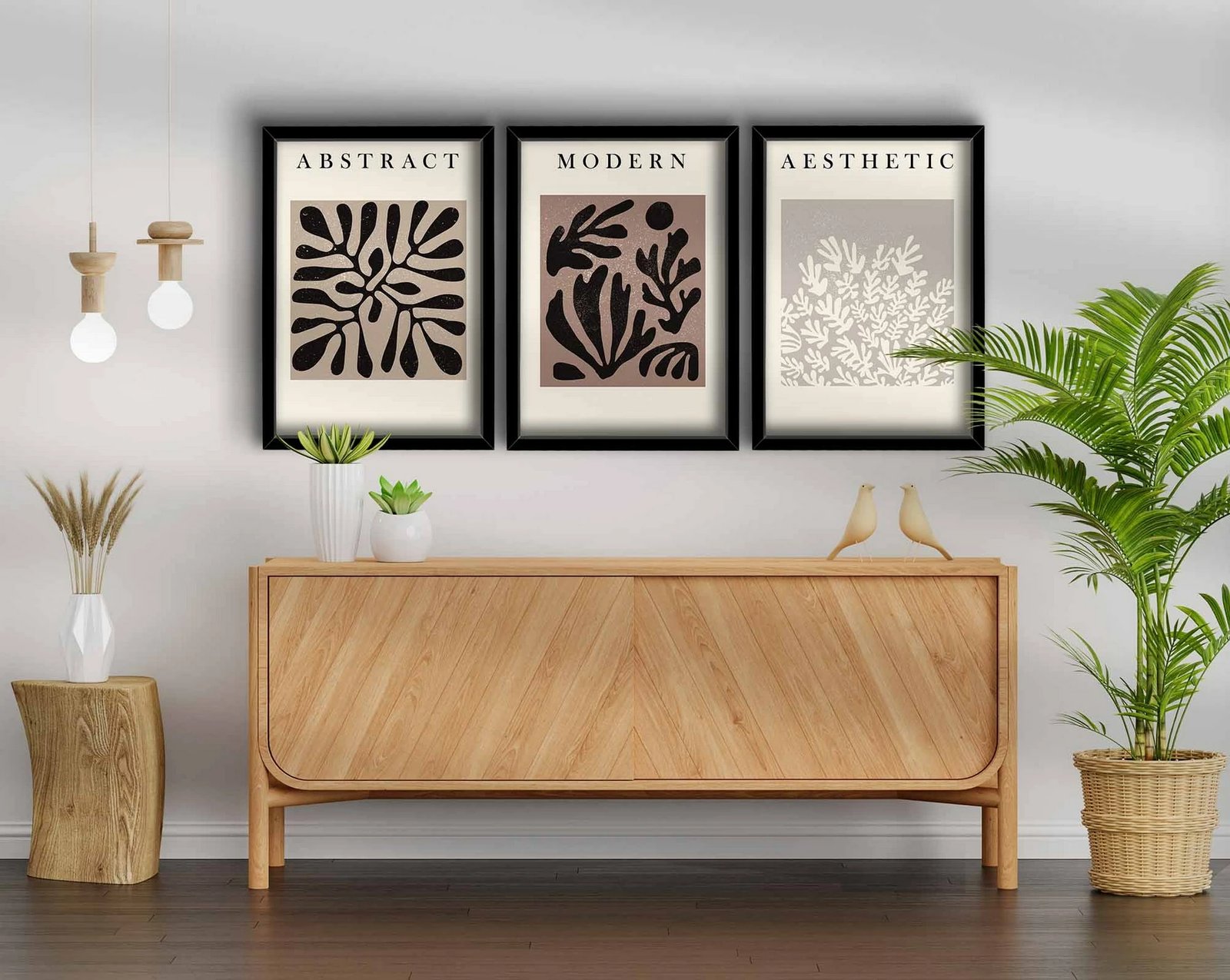 Pikturë dekorative me kornizë MDF (3 copë), Wallity, 3P3853NISCT-008