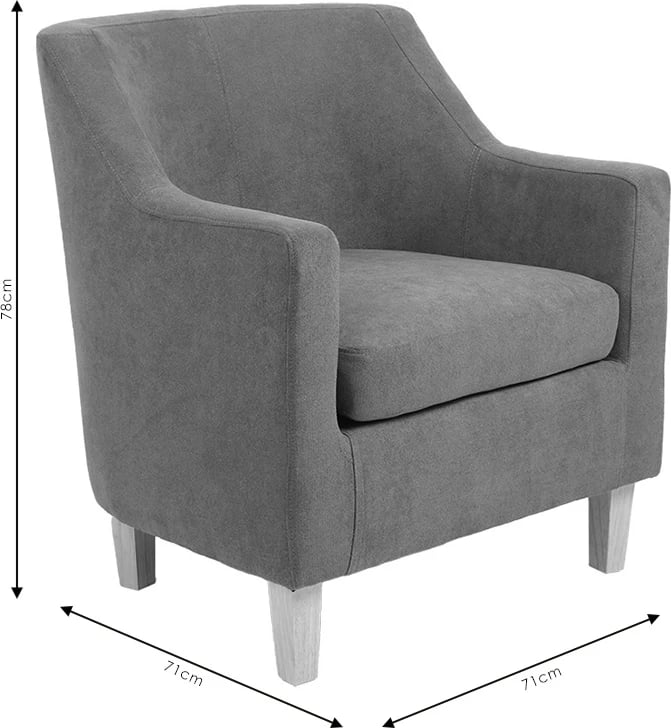 Fotel Joyful, material anthracite-natyral, 71x71x78cm