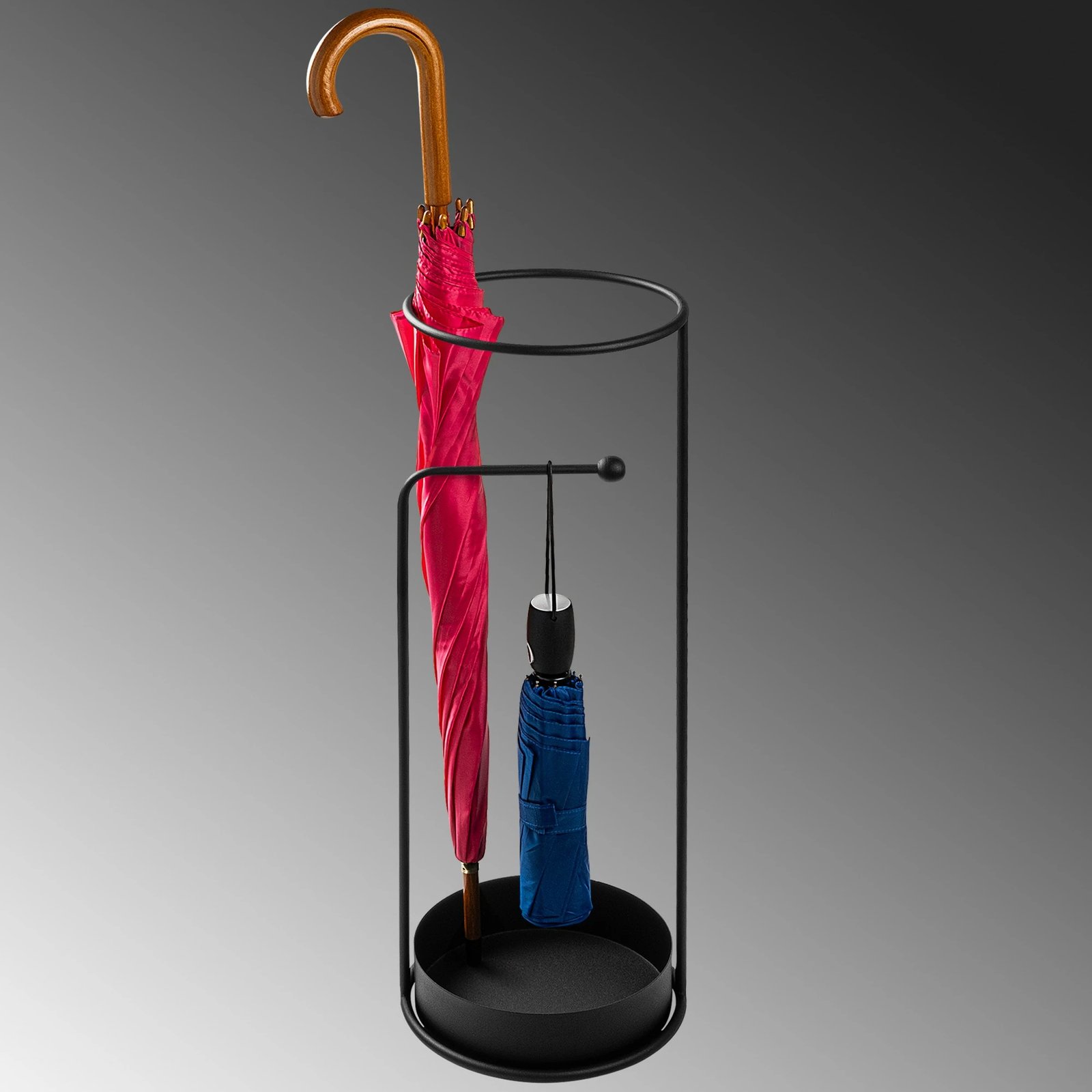 Stendë për ombrella, metalike, ngjyrë e zezë, Evila Originals, 22x22x60cm