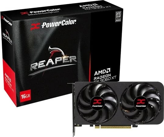 Kartelë grafike PowerColor RX 9060 XT Reaper 16GB GDDR6 e zezë