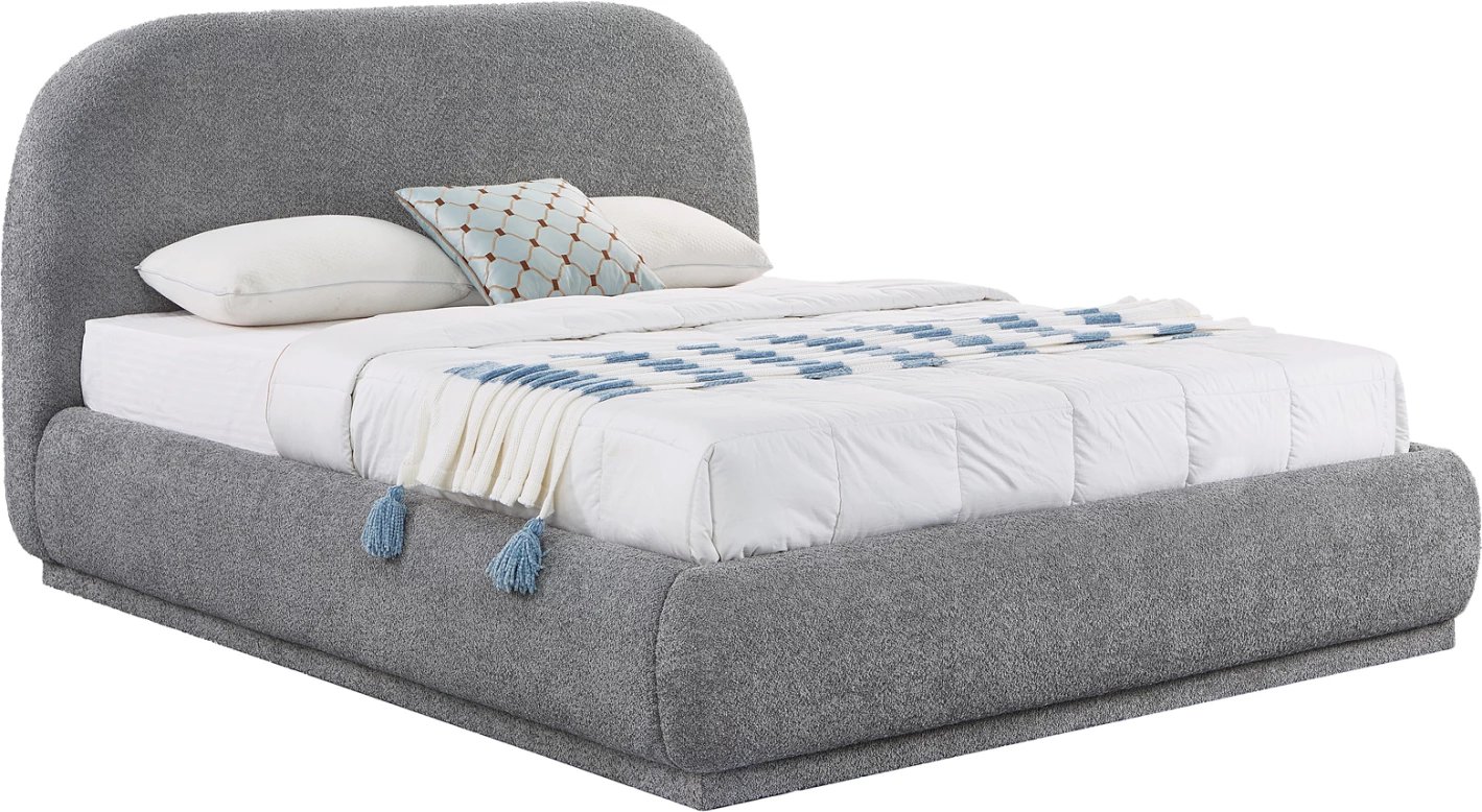 Krevat dopio me hapësirë për depo, stof chenille gri, NOCTIS CD726.01, dyshek 160x200cm