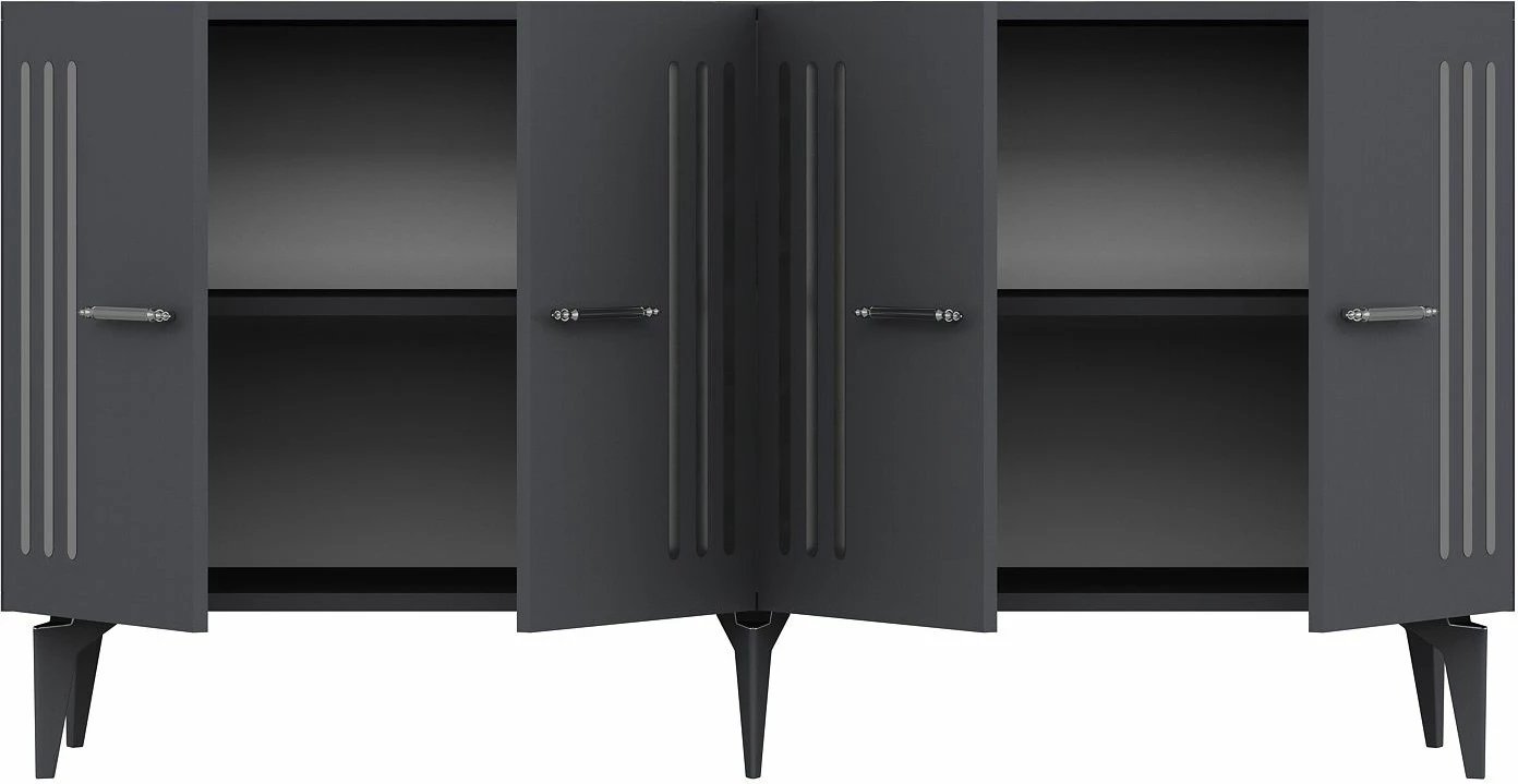 Konsol Skye Decor, anthracite, argjend