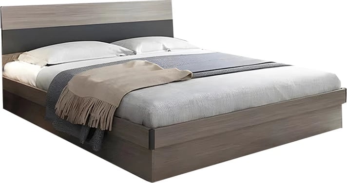 Krevat me hapësirë magazinimi Daizy, ngjyrë arre e hapur-gri, 120x200cm