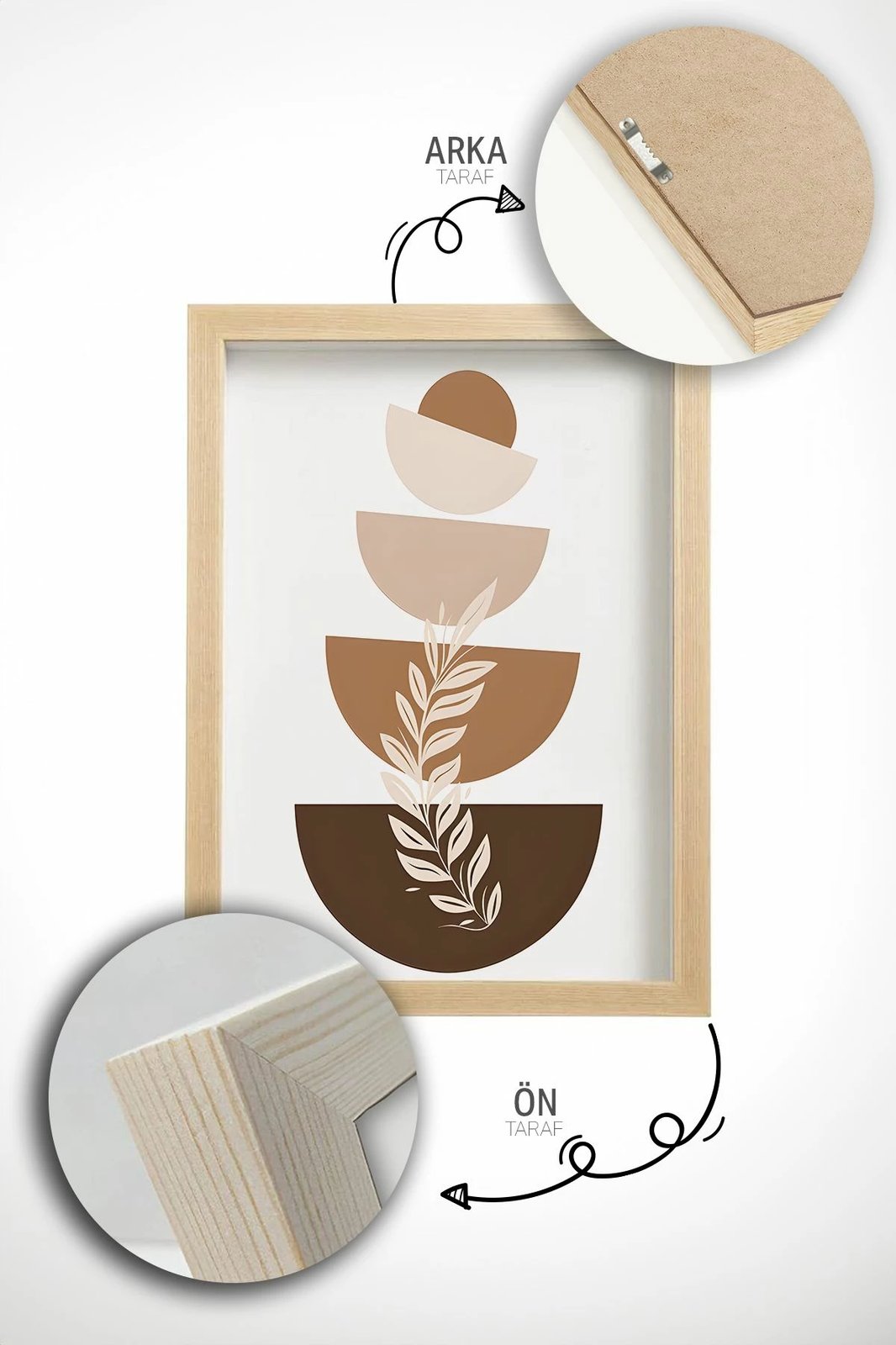 Pikturë dekorative me kornizë (3 copë), Wallity, Artvmodel4-Ahsap