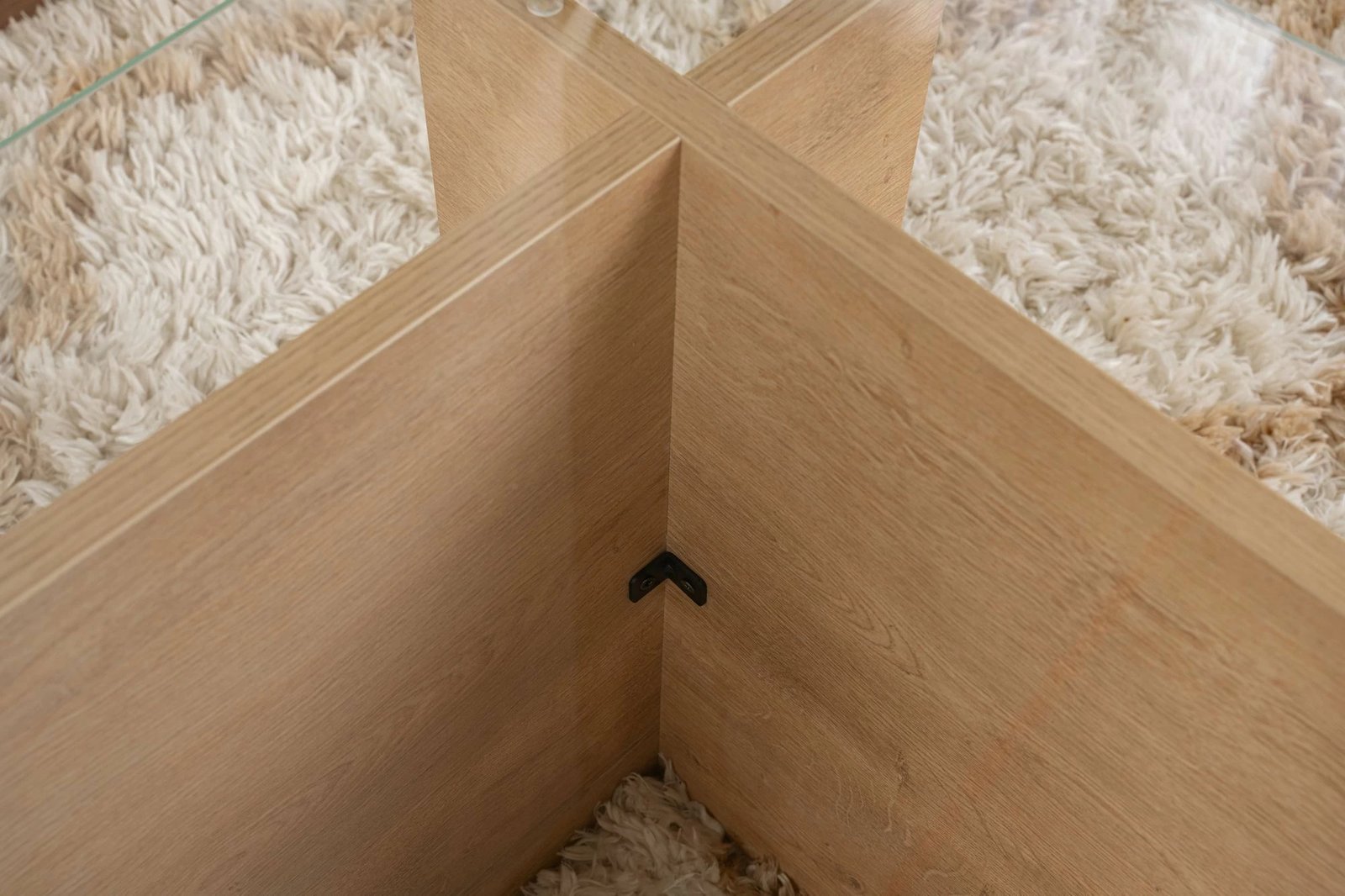 Tavolinë kafeje Nordure, xham, ngjyrë lisi mjaltë