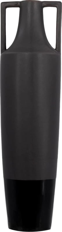 Vazo AIMA, qeramike, antracit mat, bazë silver gun, 14x14x49cm