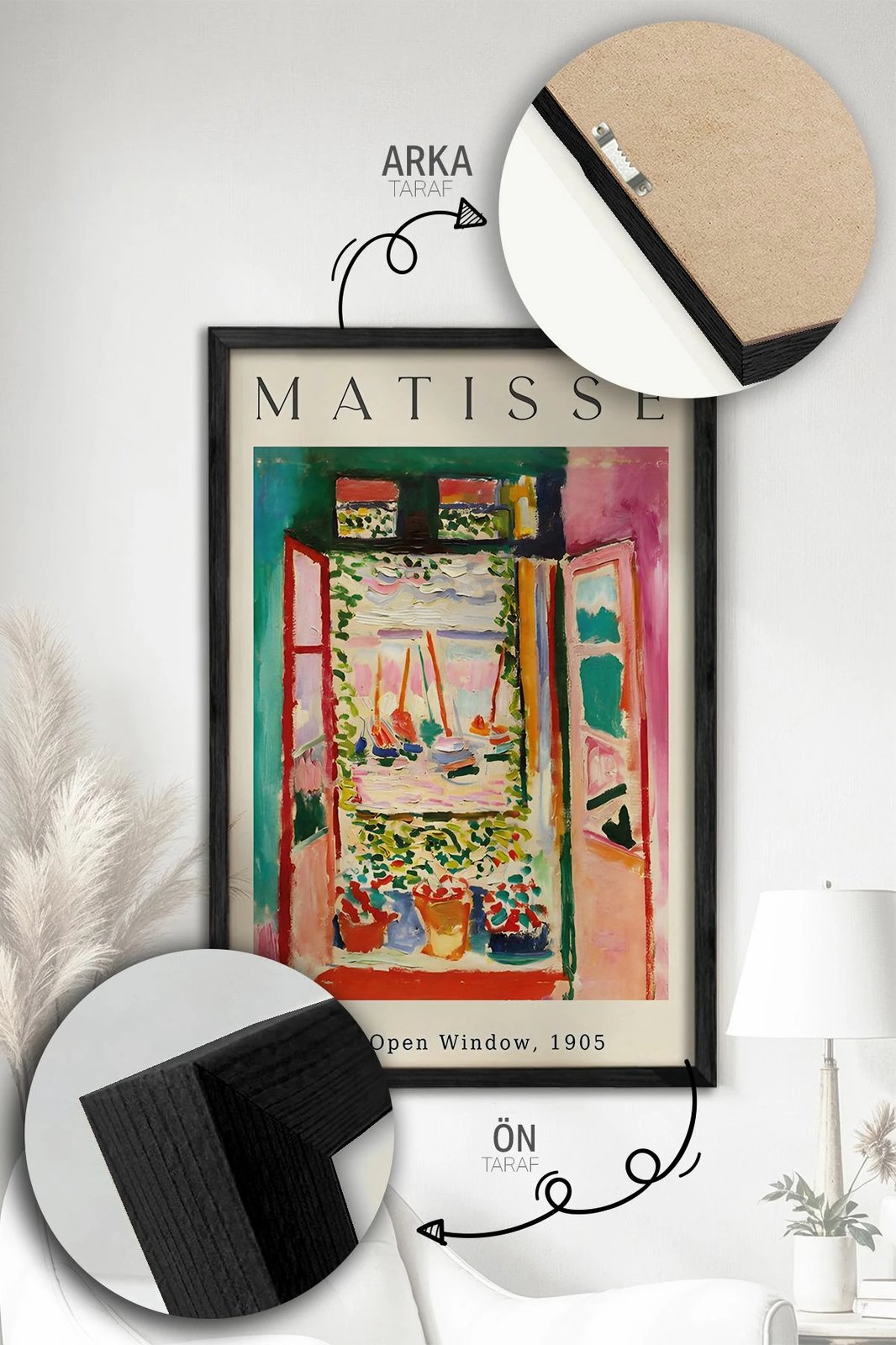 Set pikturash dekorative me kornizë (3 copë), Wallity, Artvmodel23-Sıyah