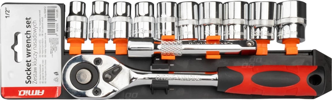 Set veglash për riparimin e prizës së çelësave metrikë 11 copë (1/2" 10-24 mm)
