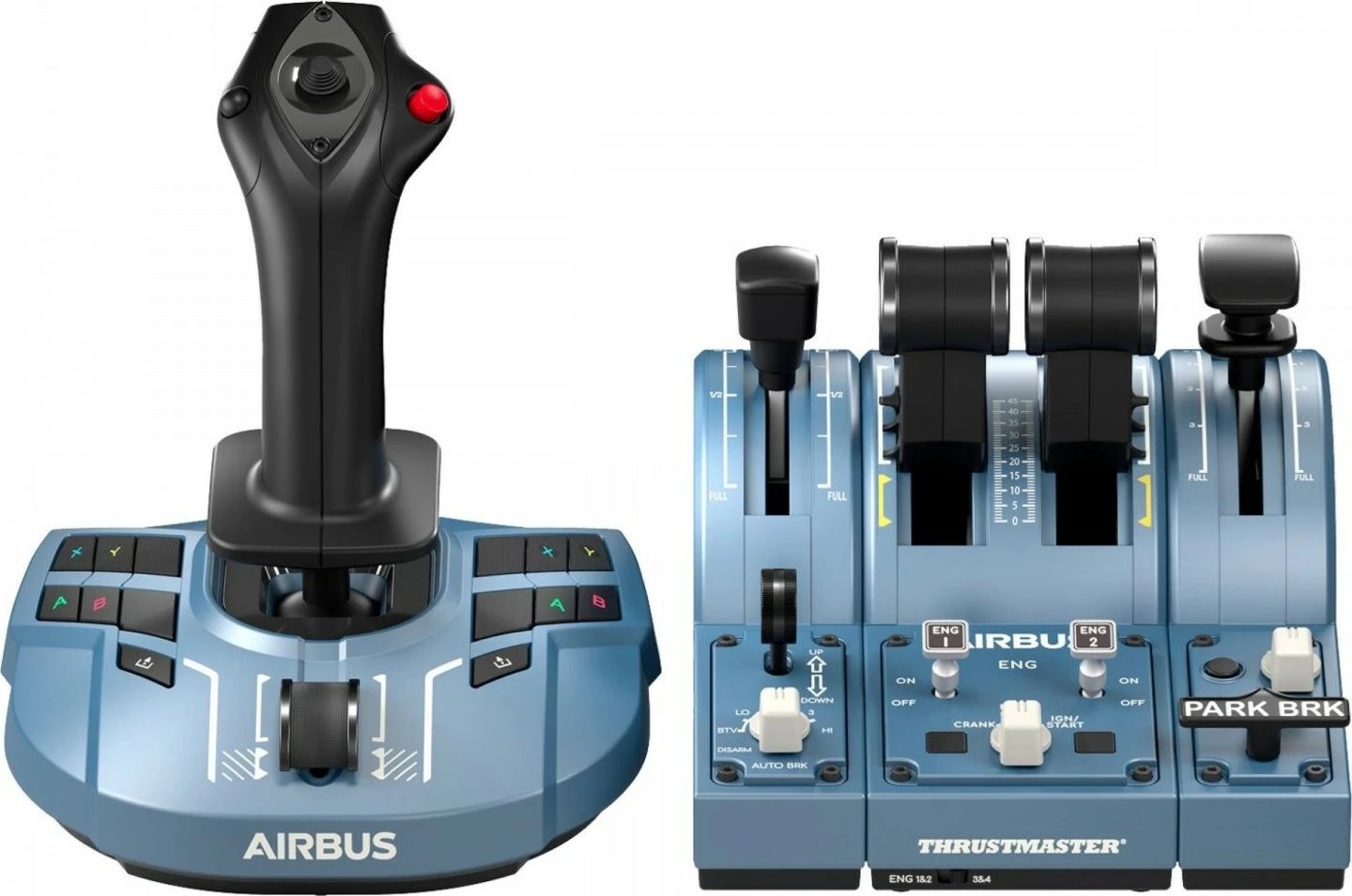 Joystick me panel të gazit, Thrustmaster TCA Captain Pack X Airbus Edition 1:1, 31 butona, PC/Xbox Series X|S, USB me kabllo, 4460217, blu dhe zi, set