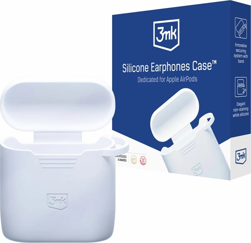 Mbështjellës silikoni për kufje 3mk Protection, për Apple AirPods 2, i bardhë