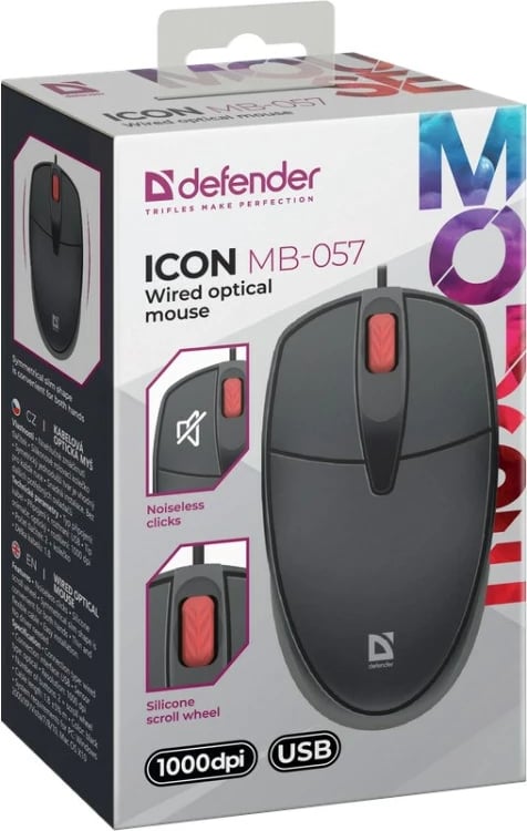 Maus Defender Icon MB-057, Optik, 1000 DPI, 3 Butona, i Zi