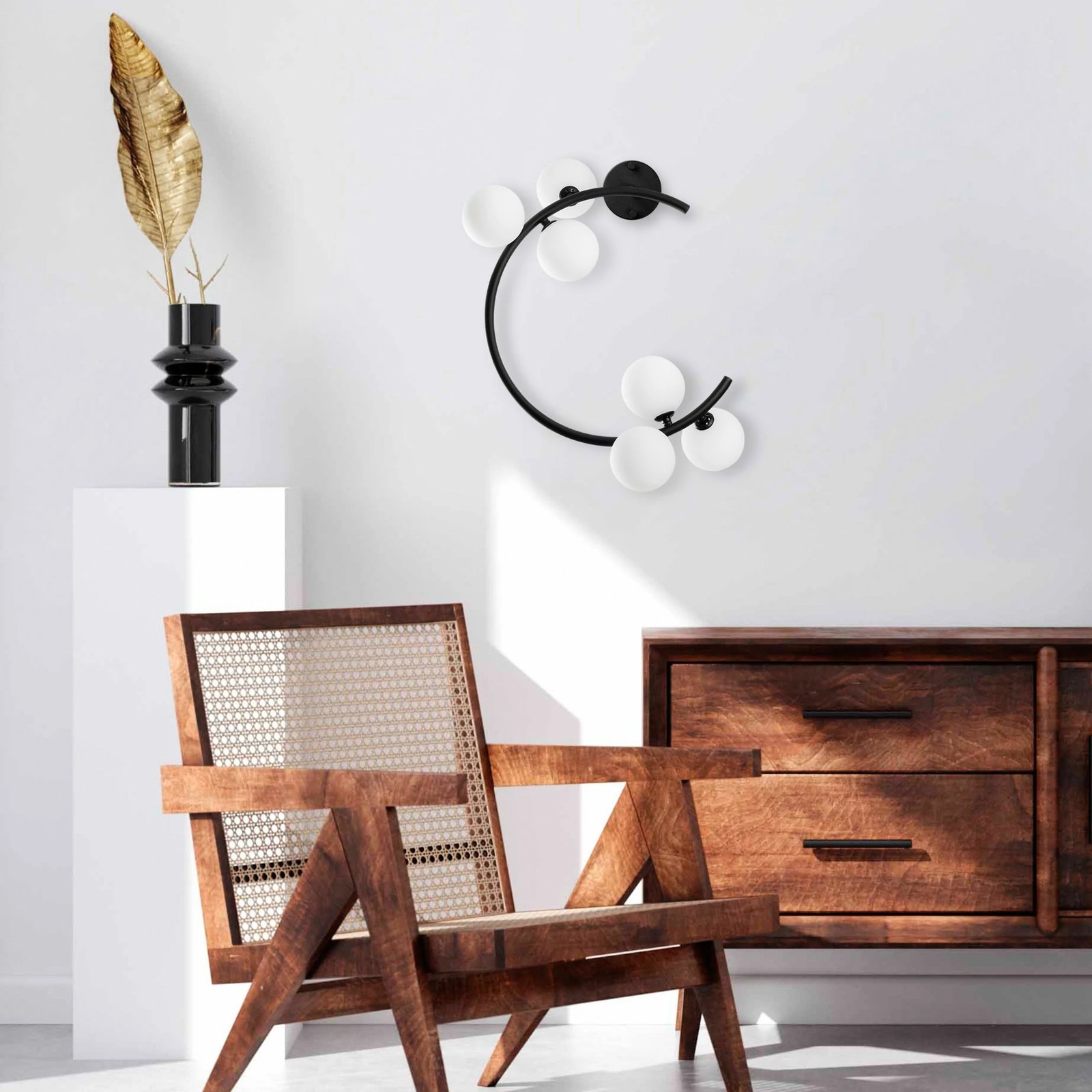 Llambë muri Opviq, Luminar - 14130, metal i zi, 50x30x55 cm