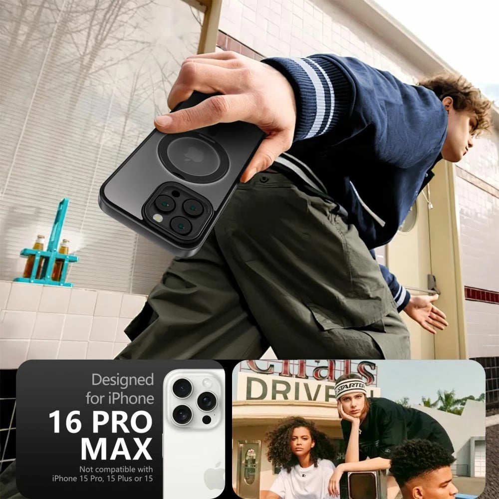 Mbështjellës Tech-Protect MagRing MagSafe për iPhone 16 Pro Max, i zi