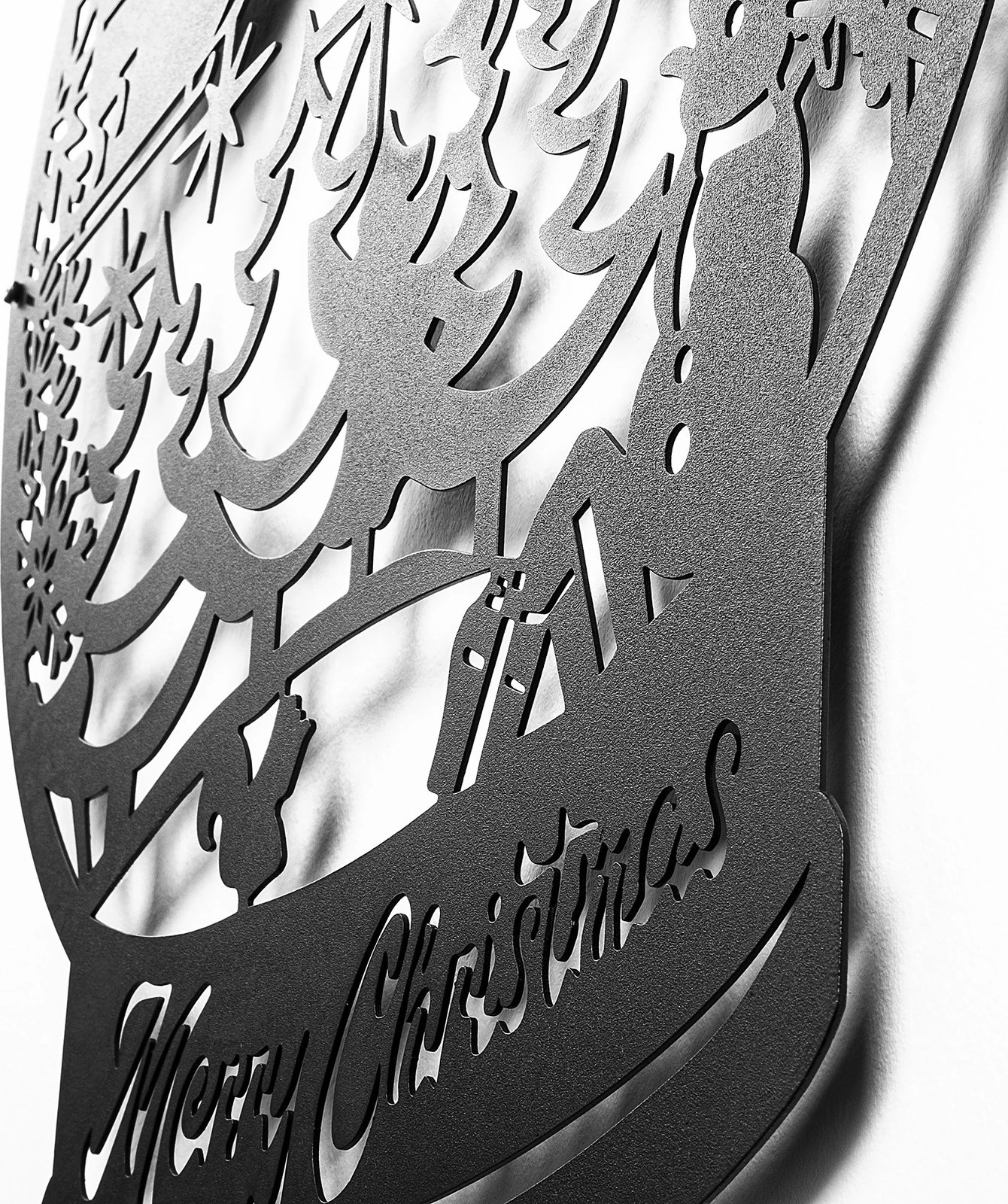 Aksesor dekorativ metalik për mur, Wallity, XMASBLACK - 025