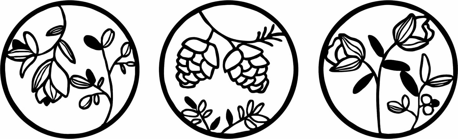 Aksesore dekorativ metalik për mur, lule, Wallity, 30cm